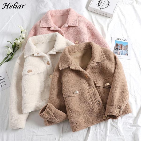 

heliar women winter woolen jacket women warm thick parkaslady's sash buttoned up solid 2019 new fashion short coat1, Black