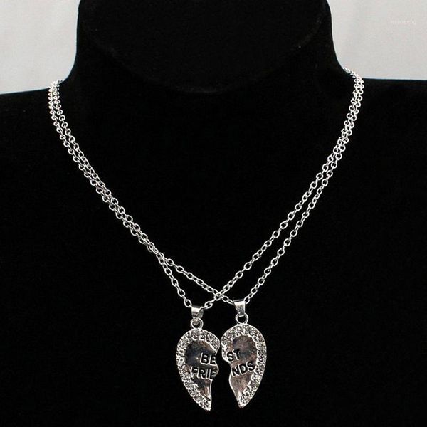 

pendants friends two halves heart necklaces gold/silver pendant fashion symbol of friendship gifts for friend party decoration #131, Black