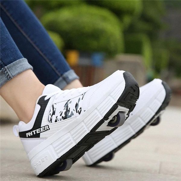 

children boy girl two wheels skating sneakers roller skate shoes with on double wheels kids tennis fashion shoes for boys girls #ni6w