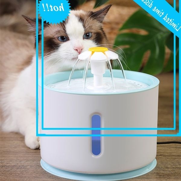 

silent automatic pet fontein with led electric usb dog kat 2.4l drinker feeder kom huisdier drinking fountain dispen