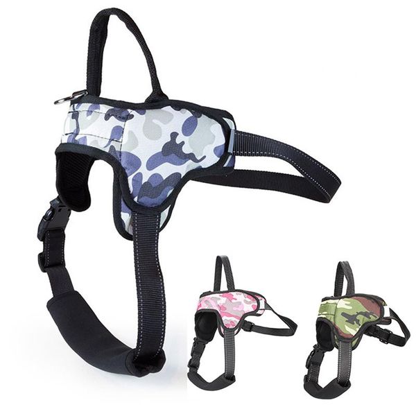 

camouflage dog harness leads breathable adjustable pet vest collar explosion-proof outdoor walking supplies for medium/large dog