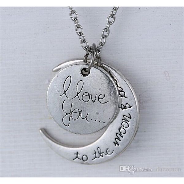 

love 2015 you gold chain to i the moon and back necklace women gift jewelry pendant necklaces