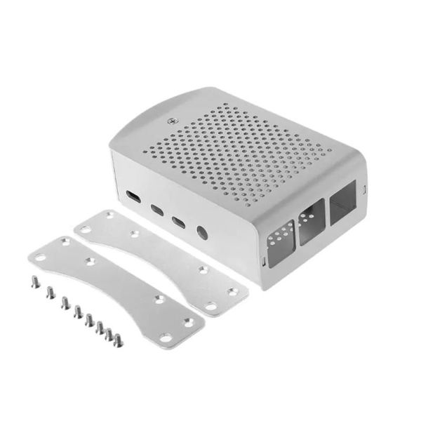 

housing aluminum alloy case dual mounting plate protective shell metal enclosure fit for raspberry pi 4 model b