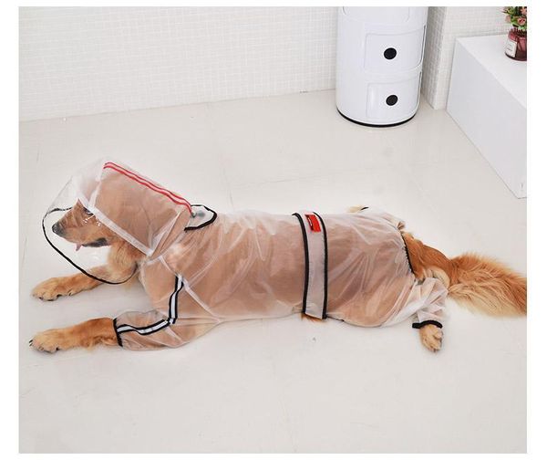 

dog apparel raincoat pet large hooded transparent1