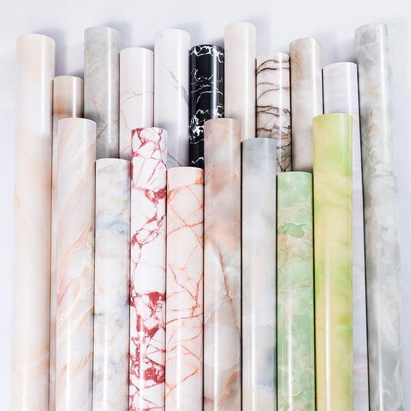 

wallpapers thick marble wallpaper self-adhesive waterproof pvc kitchen cabinets and oil-proof stove kitchen1
