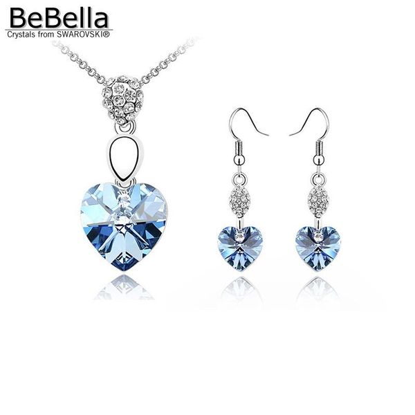 

bebella wedding jewelry sets heart necklace set made with elements, Silver
