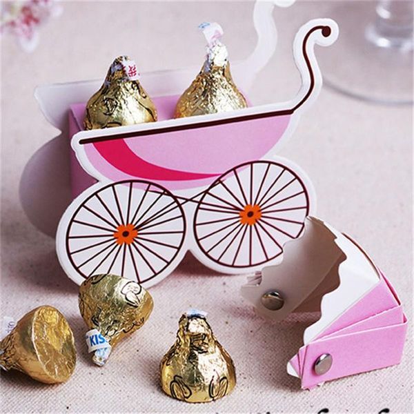 

10pcs wedding candy box stroller shape party wedding baby shower favor paper gift storage boxes party candy holders qb873262