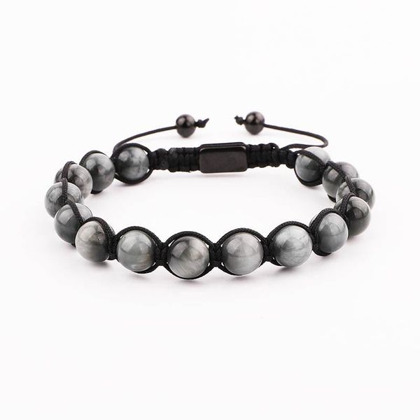 

new men bracelet natural stone custom design handmade friendship macrame bracelet men jewelry gift, Black