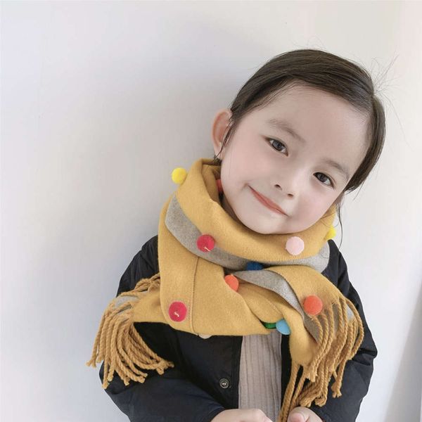 

scarf autumn and double-sided cashmere girl fashion foreign sle children's cover warm winter boy baby's neck, Red;brown