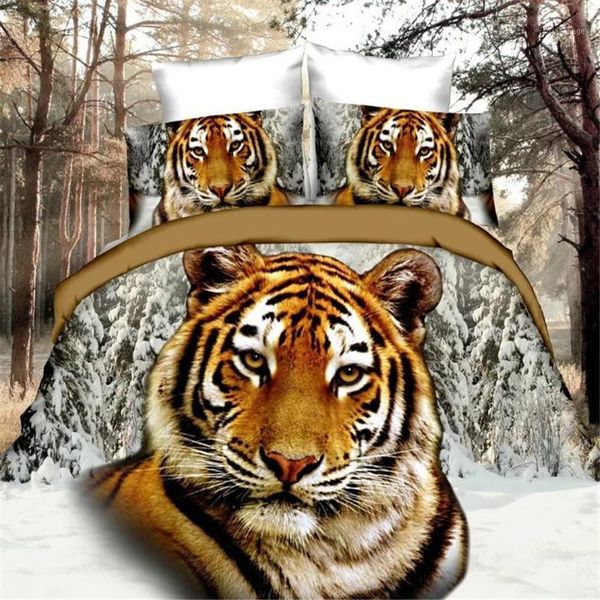 

bedding sets 3d tiger set double bed  twin size linen set1