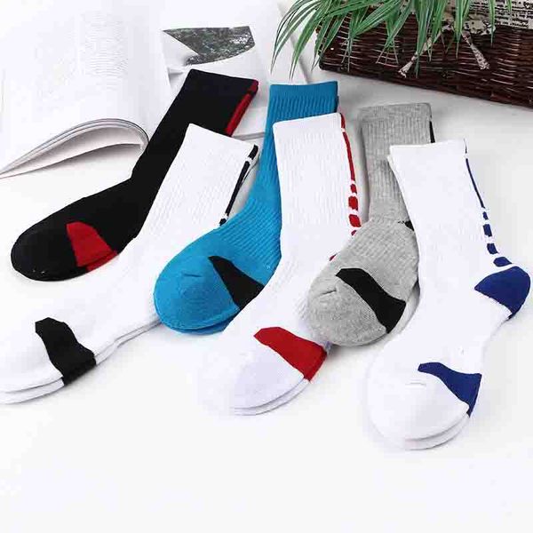 

mens athletic socks spring and autumn fashion new non slip socks casual men breathable sport high sock size 10 colors, Black
