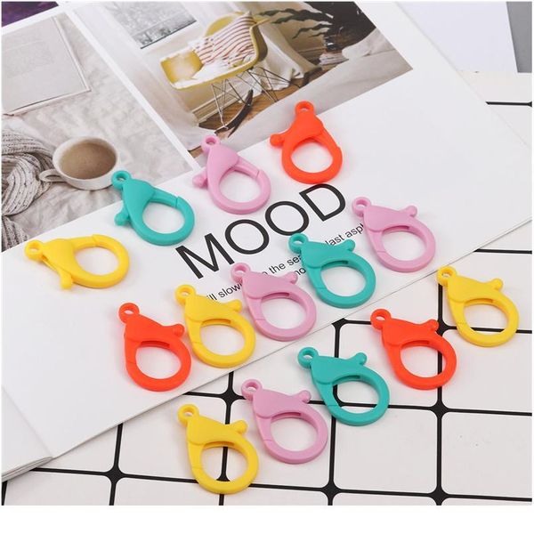 

10pcs/lot 35*20mm candy colors lobster clasps hooks key chain sweet key rings for diy charms keychain jewelry making acc jlleui