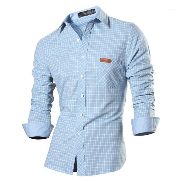 

jeansian men's casual dress shirts fashion desinger stylish long sleeve slim fit 8615 lightblue21, White;black