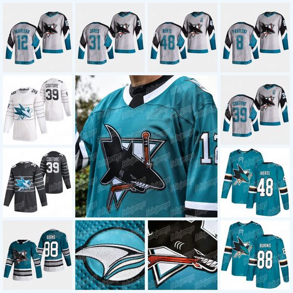 

youth san jose sharks 2021 heritage jersey 12 patrick marleau 88 brent burns logan couture evander kane martin jones nick desimone, Black;red