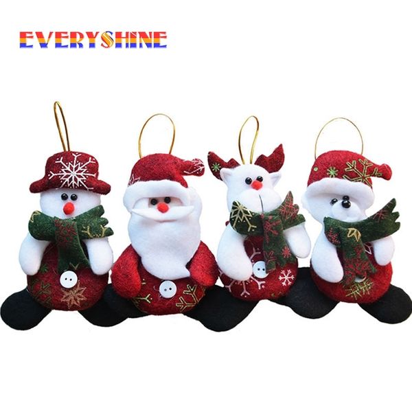 4 pcs Feliz Natal Vermelho Santa Pingente de Árvore de Natal Pendurado Ornamentos Para Casa Decoração Fornecedor Decorações SD206 Y201020