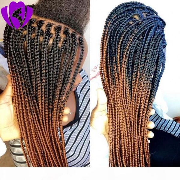 

black ombre brown synthetic braided lace front wigs for women heat resistant fiber hair wigs premium braid wigs with baby hair