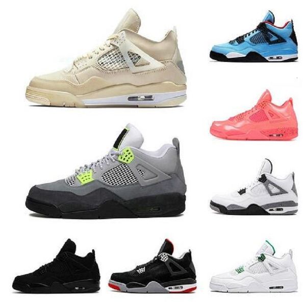 

4s jumpman 1s 4s 11s mens basketball shoes white offsail court purple encore cool grey white cement pure money sports sneakers shoe, White;red