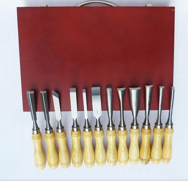 

professional 12pcs/set manual wood carving hand chisel tool set carpenters woodworking carving chisel diy detailed hand tools1