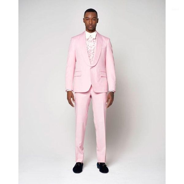 

2020 light pink men suit latest coat pants designs married tuxedo slim fit 2 pieces wedding mens suits blazer terno masculino1, White;black