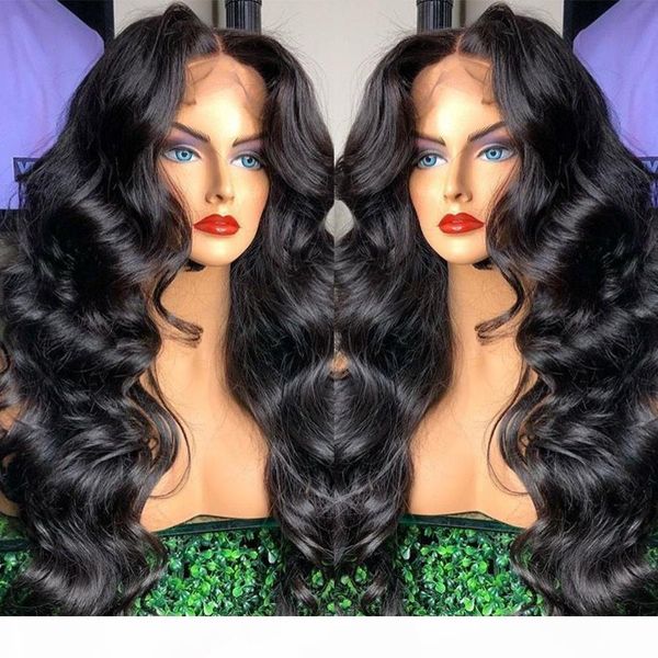 

lace frontal wig human hair glueless loose wave 13x4 frontal remy virgin brazilian full lace frontal wigs for black women, Black;brown