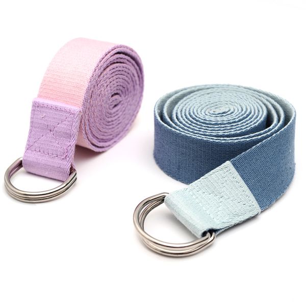 Cores duplas Yoga Strap Exercício Correias Resistência Bandas Ajustável D-Ring Fivela dá flexibilidade para yoga alongamento Pilates