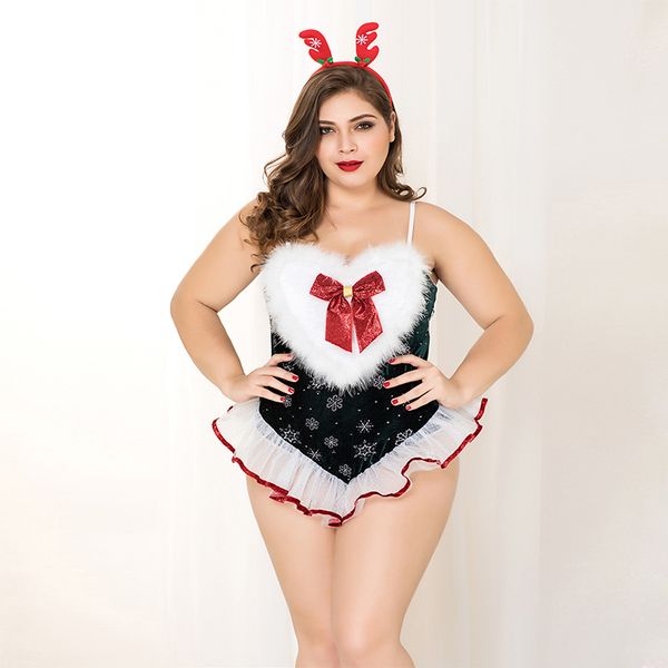 

new years large womens porno lingerie christmas bodaysuit, Red;black