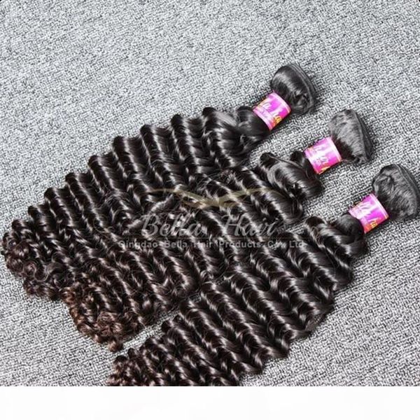 

8~30inch peruvian human hair weft 3 pcs lot unprocessed deep wave wavy natural color hair bundles ing, Black