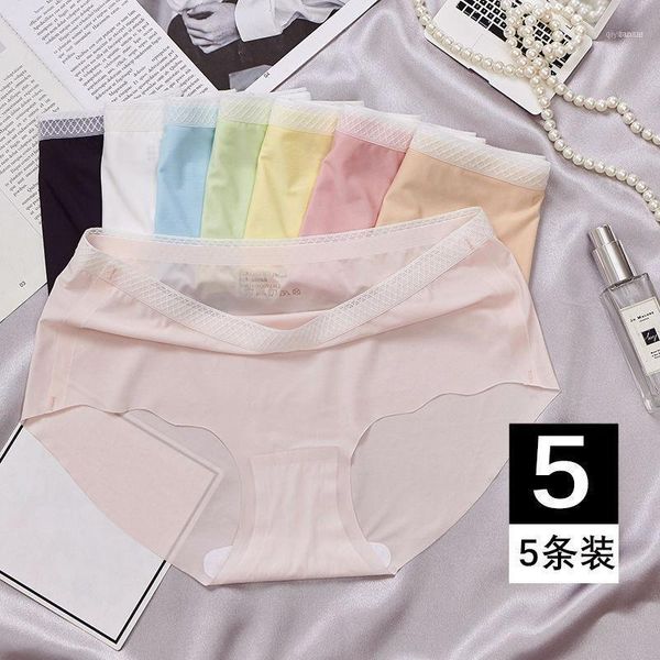 

not clip pp] seamless underwear women's viscose medium waist solid thin breathable briefs girl's students boxers11, Black;white