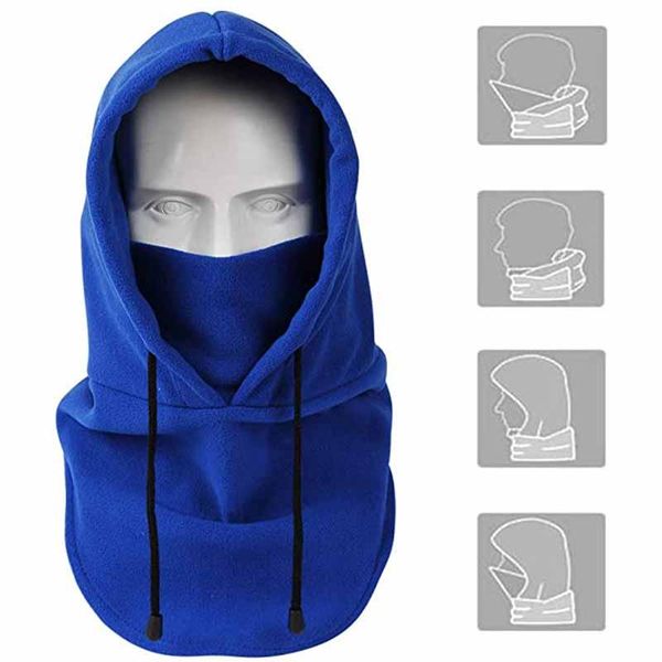 

cycling caps & masks cap winter windproof outdoor sports bib cold padded hood mask plush thermal bike bicycle skiing running warm hat, Black