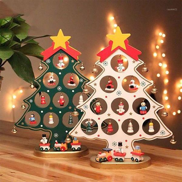

new cute christmas tree gift diy wooden christmas ornaments festival party xmas tree table desk decoration toy hanging1
