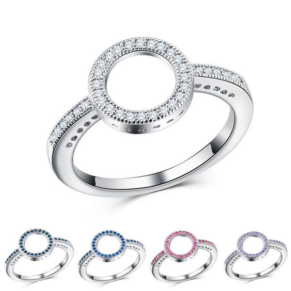 

new classic silver color round ring for women cubic zirconia finger ring wedding jewelry 6/7/8/9 size dropshipping, Slivery;golden