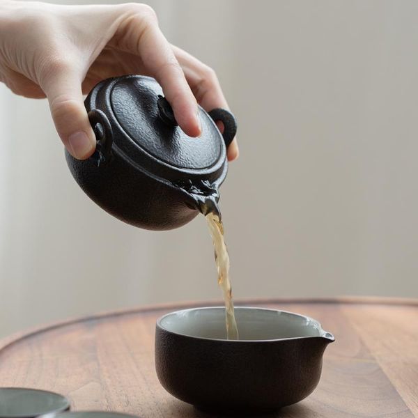 

luwu ceramic travel teakot с 3 чашками чайных наборов портативный туристический офис чайный комплект sqcgjz
