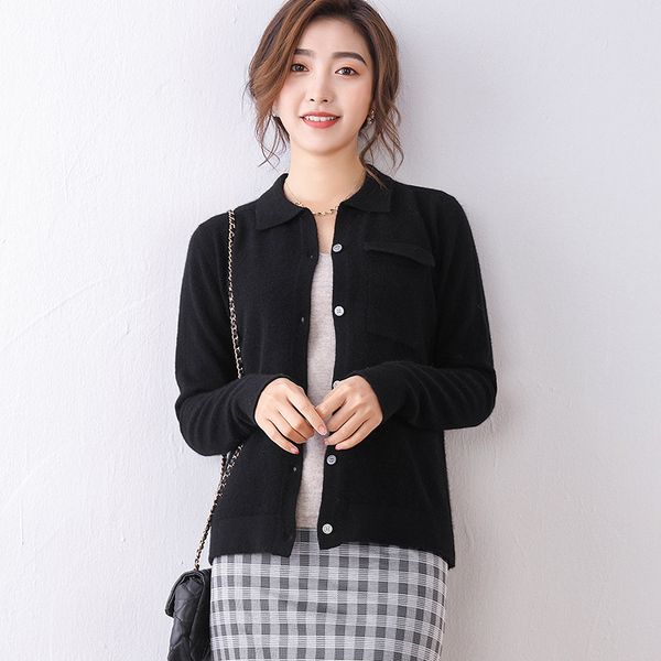 

2021 women's coats 100% wool knitting cardigans spring new fashion shirt long jumper sweaters y8d0, White;black