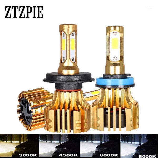 

car headlights ztzpie 3000k 4500k 6000k 8000k 16000lm 90053 h1h9 h8 h4 lampada 12v led headlight h3 h7 h11 9006/4 bulbs fog lights1