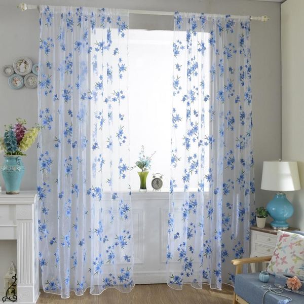 

curtain & drapes 1x2m sweet sheer tap window living room floral curtains panel