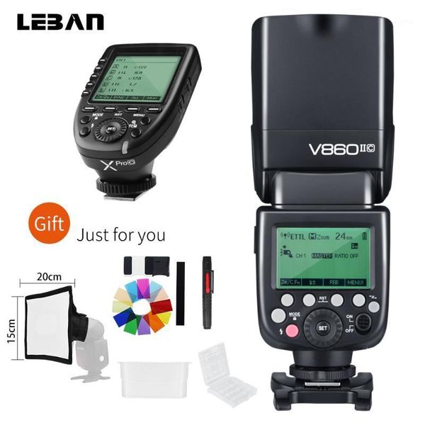 

godox v860ii-c e-ttl hss 1/8000s 2.4g gn60 camera flash speedlite + xpro-c wireless flash trigger transmitter for1