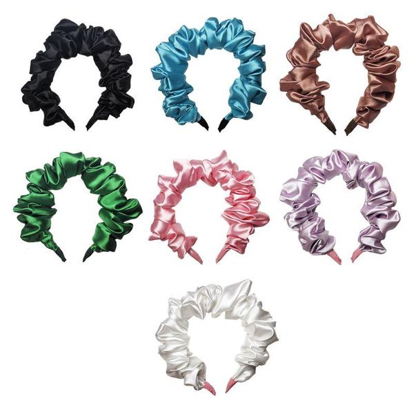 

imitation silk women shiny hair hoop bubble wrinkled large intestine headband