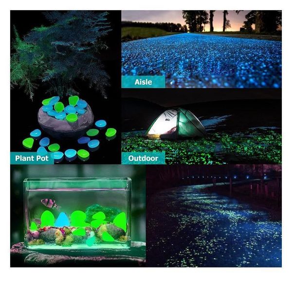 

500pcs glow luminous pebbles outdoor fish tank decoration pebble for walkways plants aquarium garden yard decor luminou jllcrz
