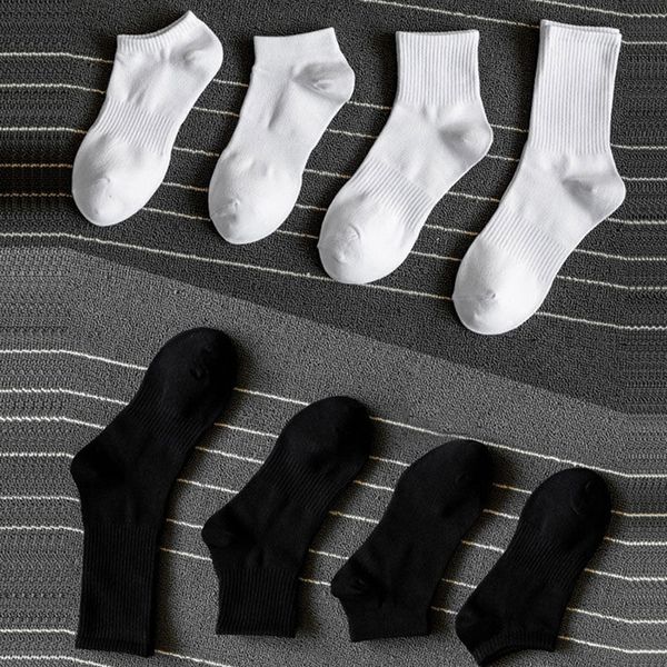 Herren Damen Baumwollsocken Schwarz Weiß Lässige Sportsocke Atmungsaktiv Geschenk für Liebespaar Großhandelspreis