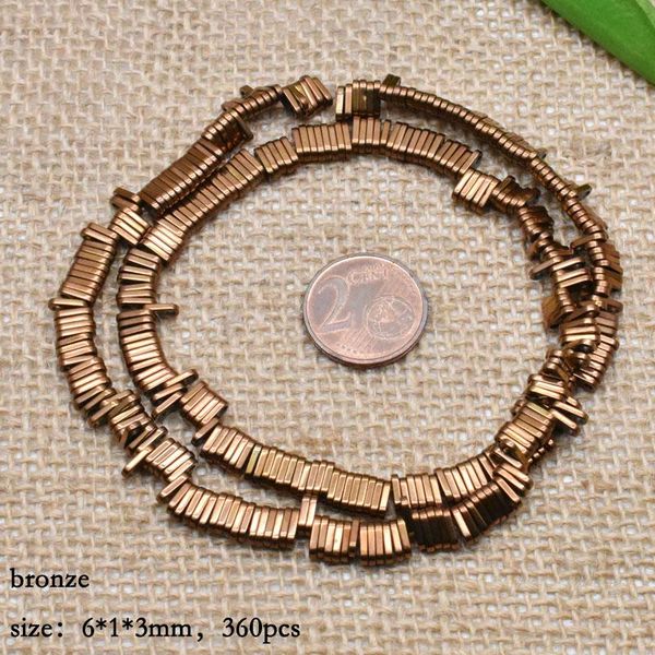 

6x1mm 360 шт. матовый натуральный камень гематитных бусин двух отверстий квадратные свободные разные бусины для ювелирных изделий изготовлен