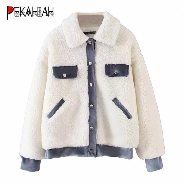 

fashion white faux fur coat women teddy coat thick warm lambs wool jacket 2019 korean fluffy jackets casual pocket teddy jacket1, Black