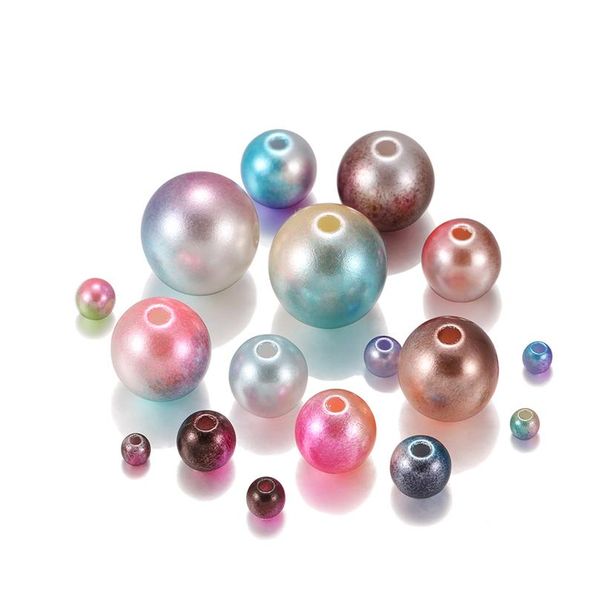 

360pcs rainbow color multi size mixed acrylic straight hole plastic round abs imitation pearl beads diy for jewelr bbyaun