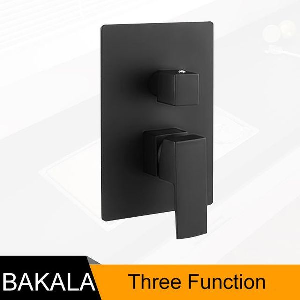 

becola black square 1 3 way water outlet душевая смеситель клапан твердого латуни душевой кран управления клапан клапана настенный смеситель