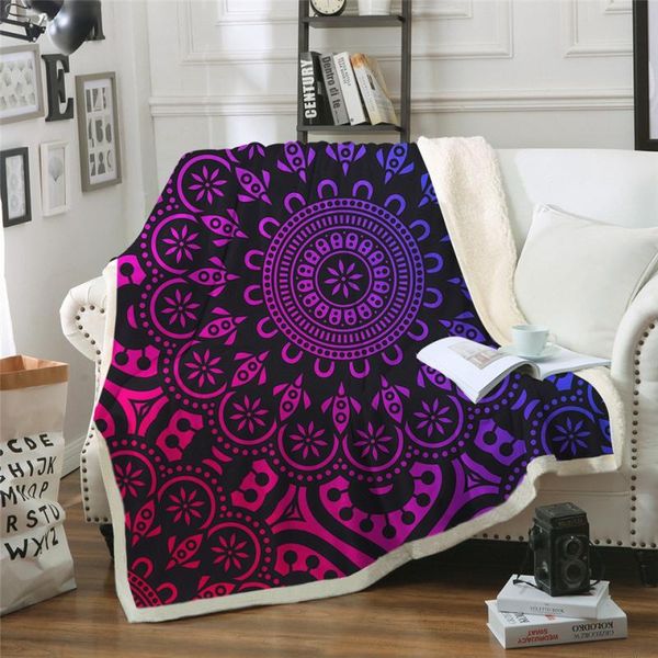 

scarves 3d print rectangle sherpa blanket wearable throw fj126, Blue;gray