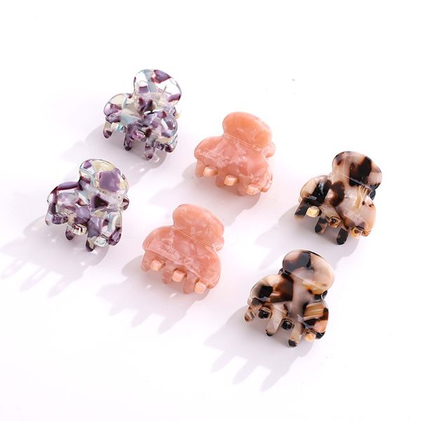 

xmy 2pcs/set 4cm acrylic flower hair claw clip women girls shinny hairpin barrette small hair crab clamps hairgrip hair accessories, Slivery;white