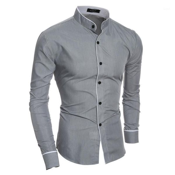 

china style mandarin collar men's shirts casual young man fashion boys slim fit -2xl clothes wholesale low price1, White;black