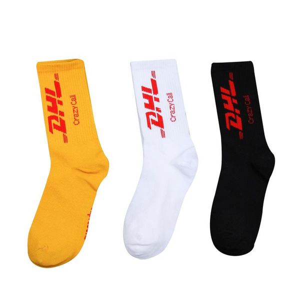 

mens g socks crew cotton dhl express hip hop vetements style letter print hipster men woman fashion sock skaterboard streetwear, Black