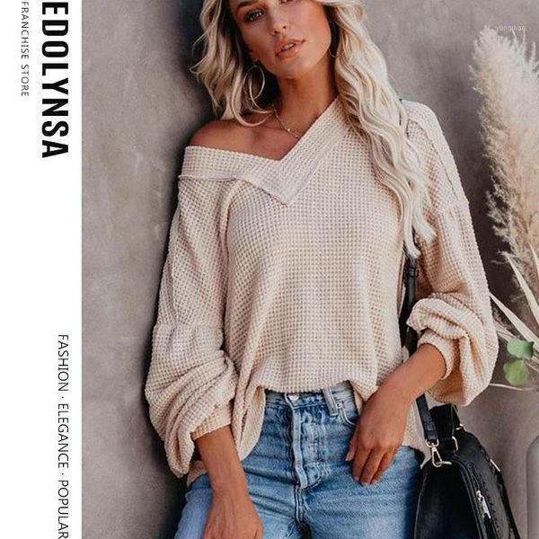 

off shoulder women's sweater solid lantern sleeve casual autumn winter women clothing 2020 new office lady sweater1, White;black