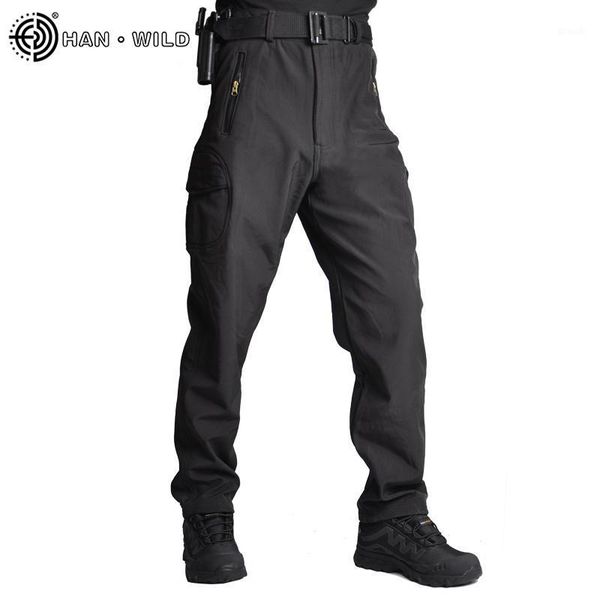 

outdoor pants men hiking tactical camouflage trousers winter fleece softshell hunting casual cargo dropp1, Black;green