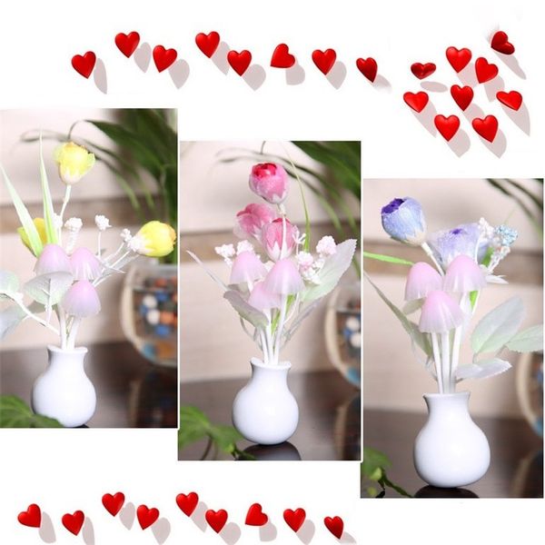 

светодиодные индуцированные вилки света тюльпаны роза ваза цветок листьев лампы бар домашняя вечеринка огни оптически контролируемым открыты